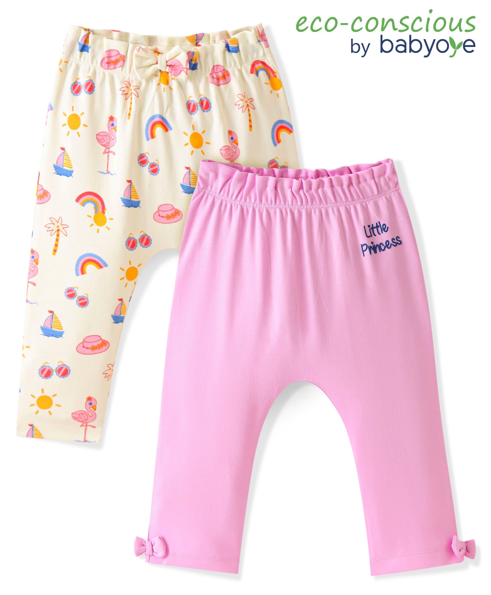 Babyoye Female Cotton Diaper Leggings Pink & Cream 3-6m-image-37