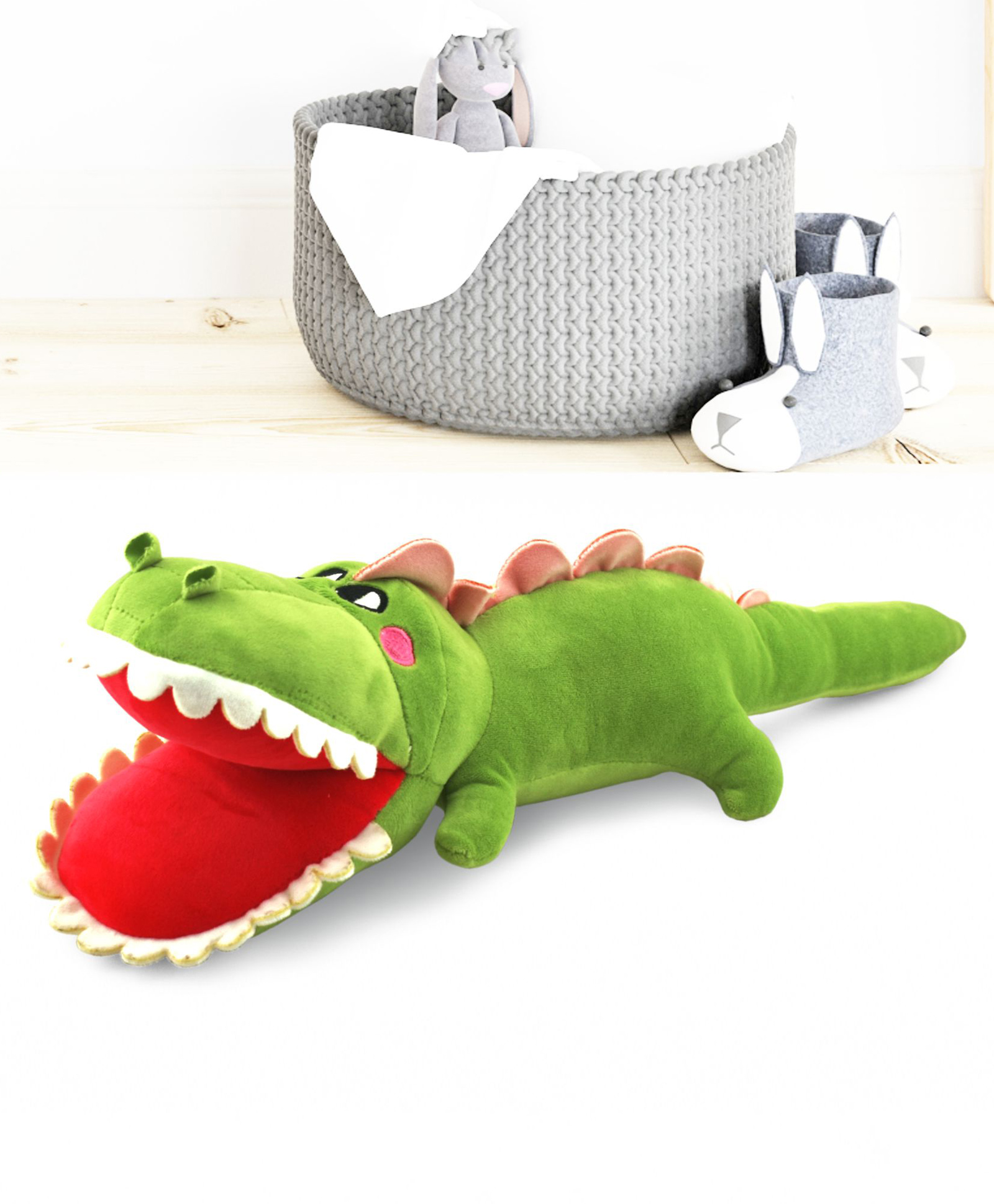 DearJoy Crocodile Soft toy Pillow  Green - Length 22 cm-picture-18