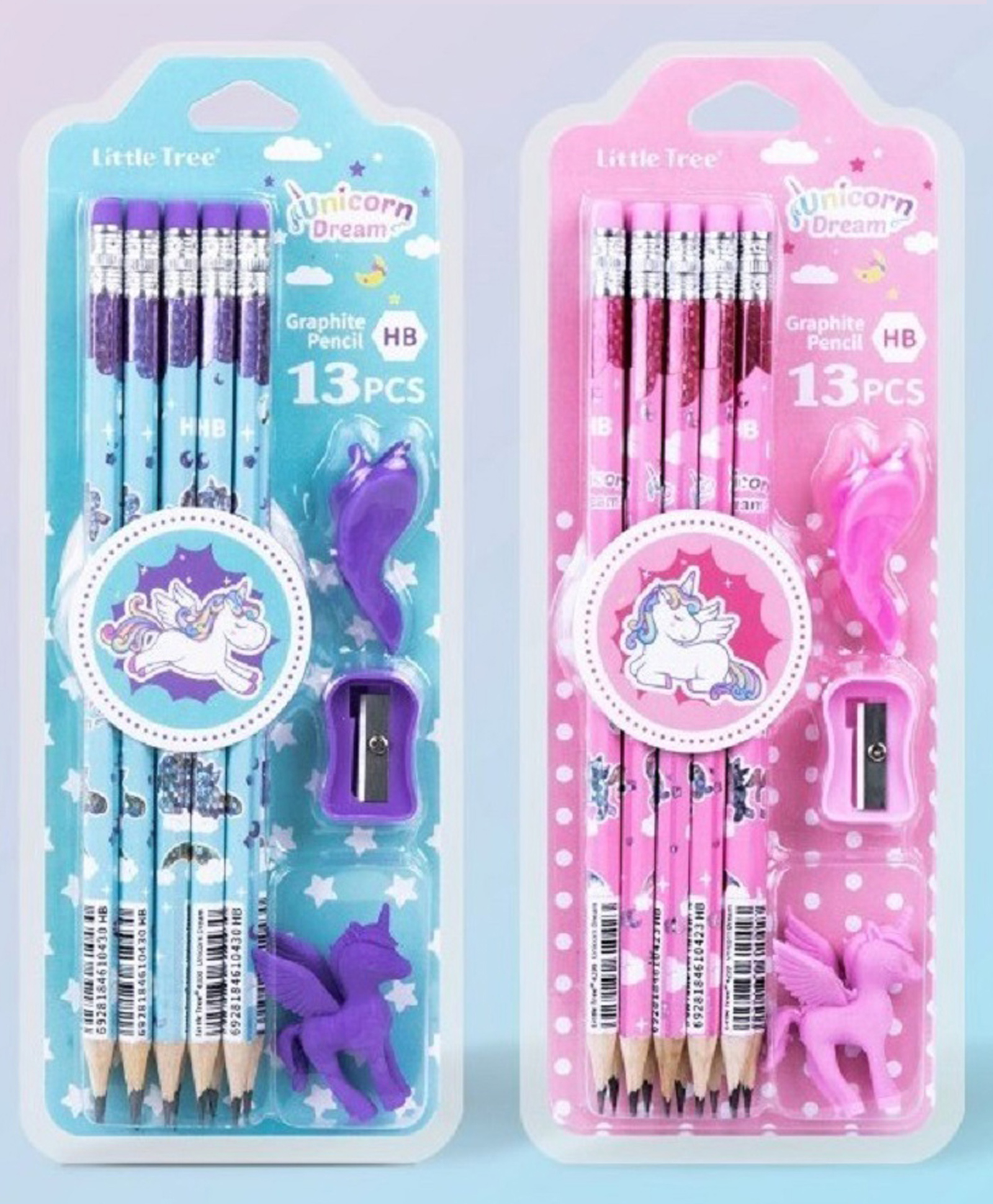 VELLIQUE Unicorn Pencil Set with Sharpener Eraser and Pencil Cap (Set of 2)-picture-14