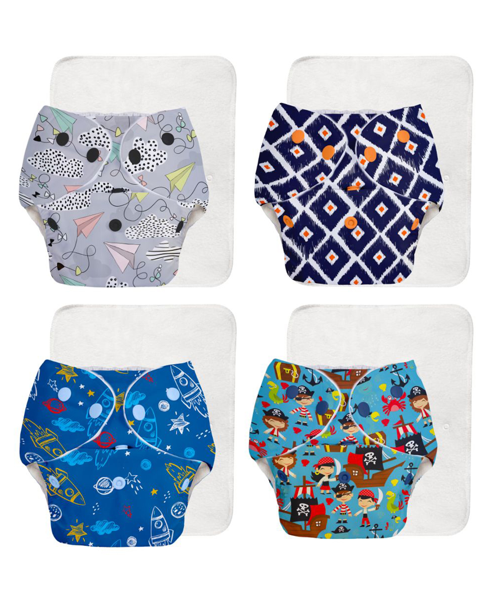 SuperBottoms BASIC Reusable Cloth Diaper for babies 3 Months - 3 Years | Freesize Adjustable, Washable and Reusable Cloth Diaper for babies | Shell with insert | Pack of 4-picture-23