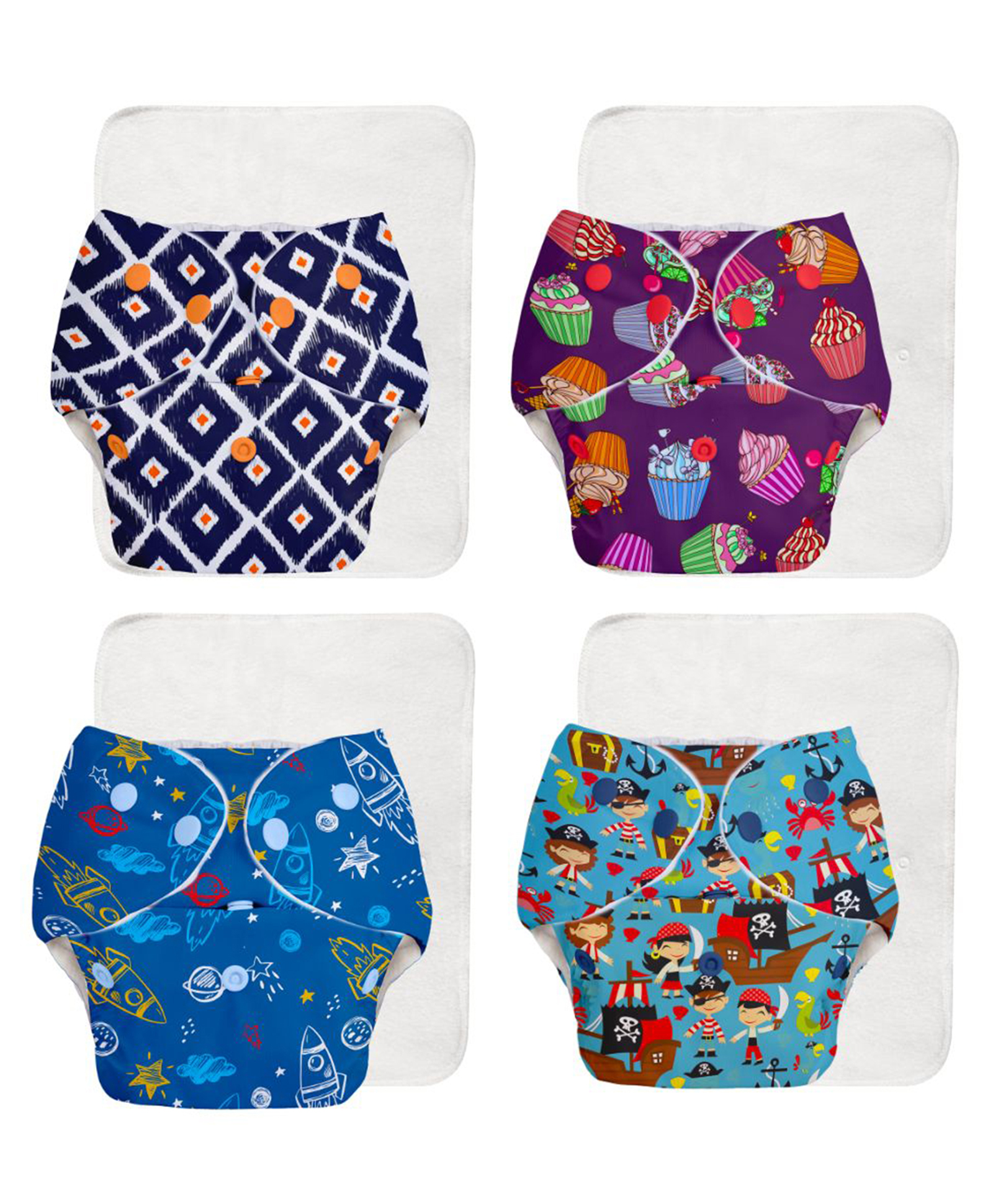 SuperBottoms BASIC Reusable Cloth Diaper for babies 3 Months - 3 Years | Freesize Adjustable, Washable and Reusable Cloth Diaper for babies | Shell with insert | Pack of 4-picture-32