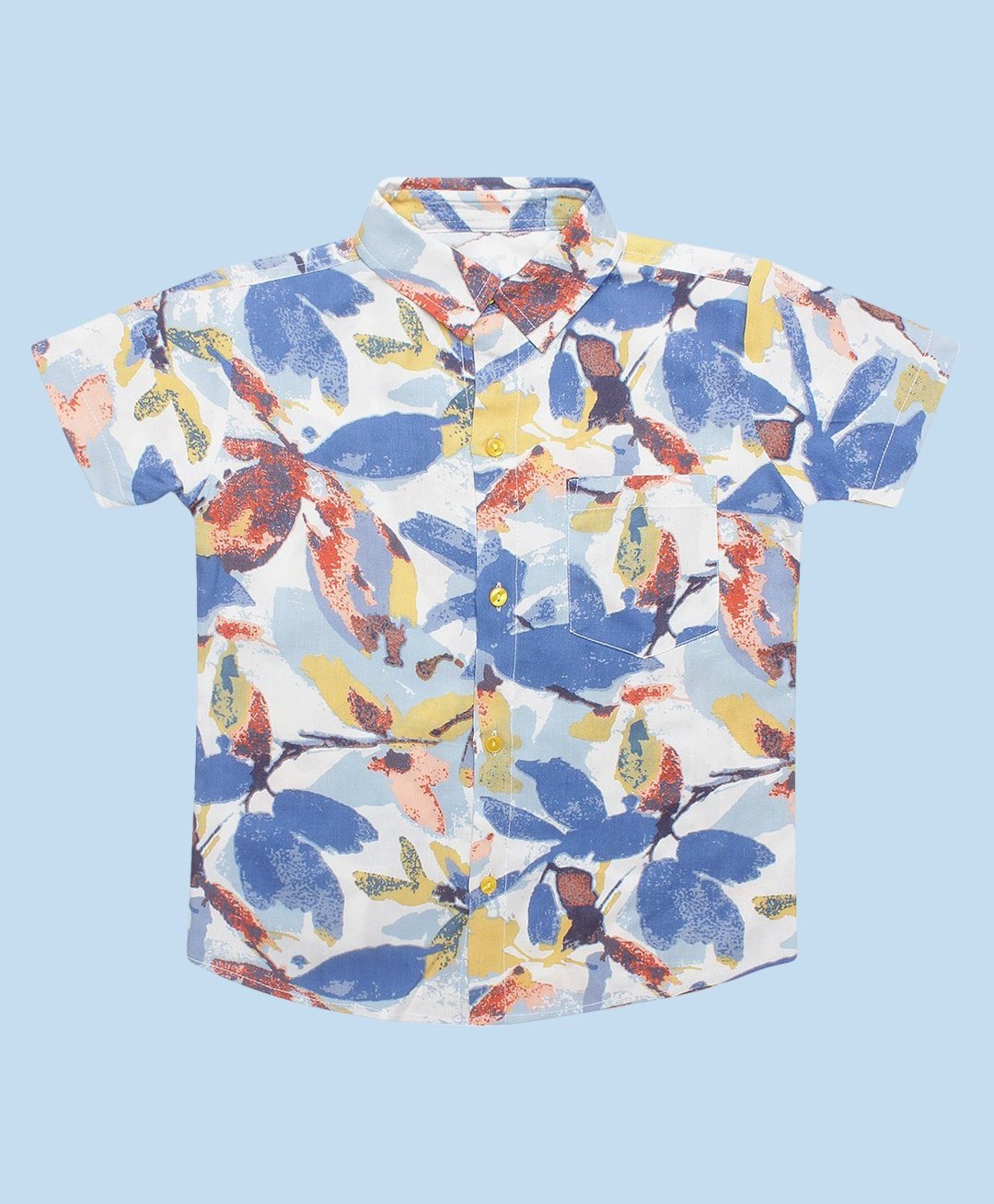 Superminis Rayon Half Sleeves Floral Printed Shirt - Blue-picture-28