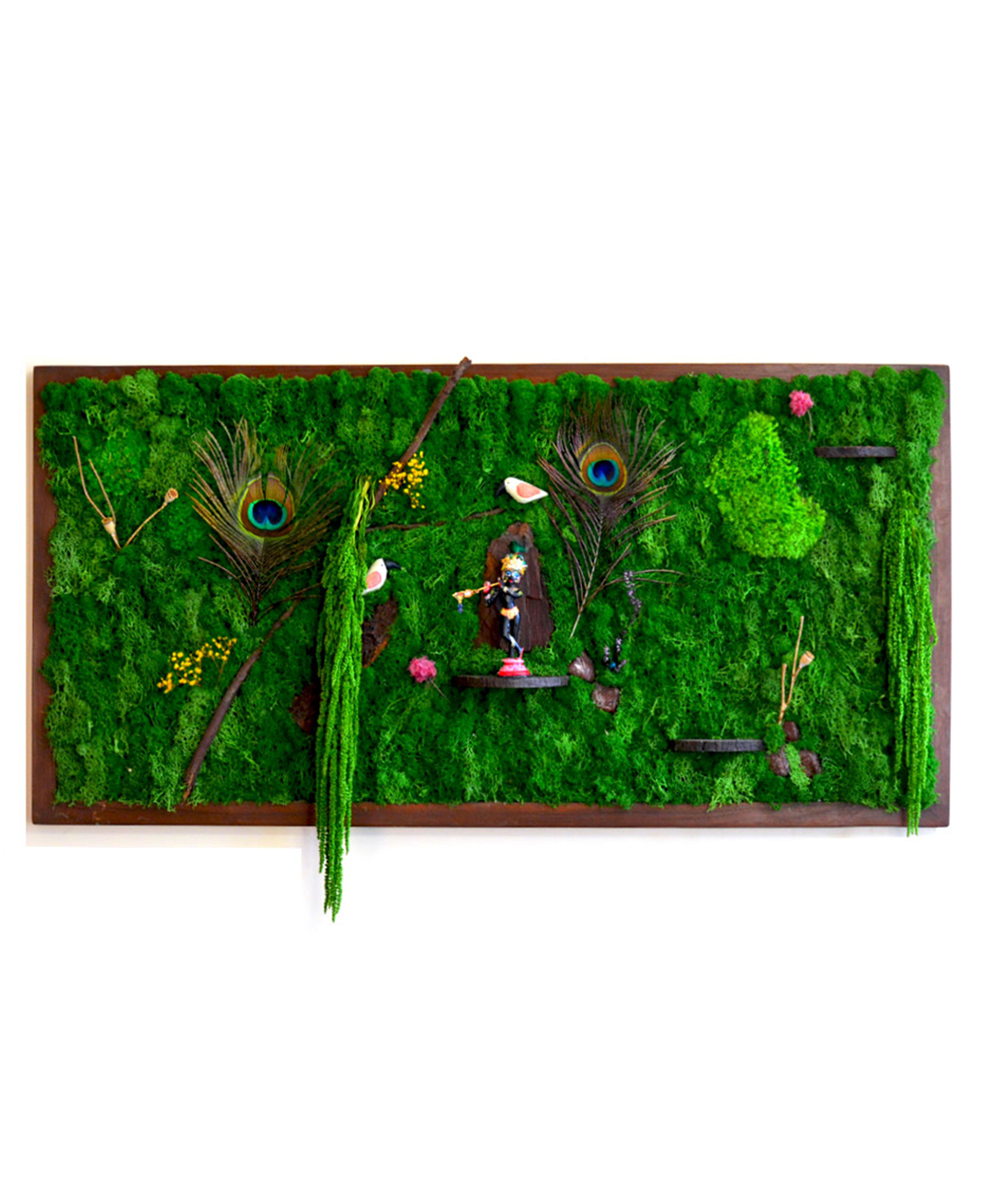 mybageecha Tales of Govardhan Parvat Preserved Moss Frame with Dark Wood-picture-31