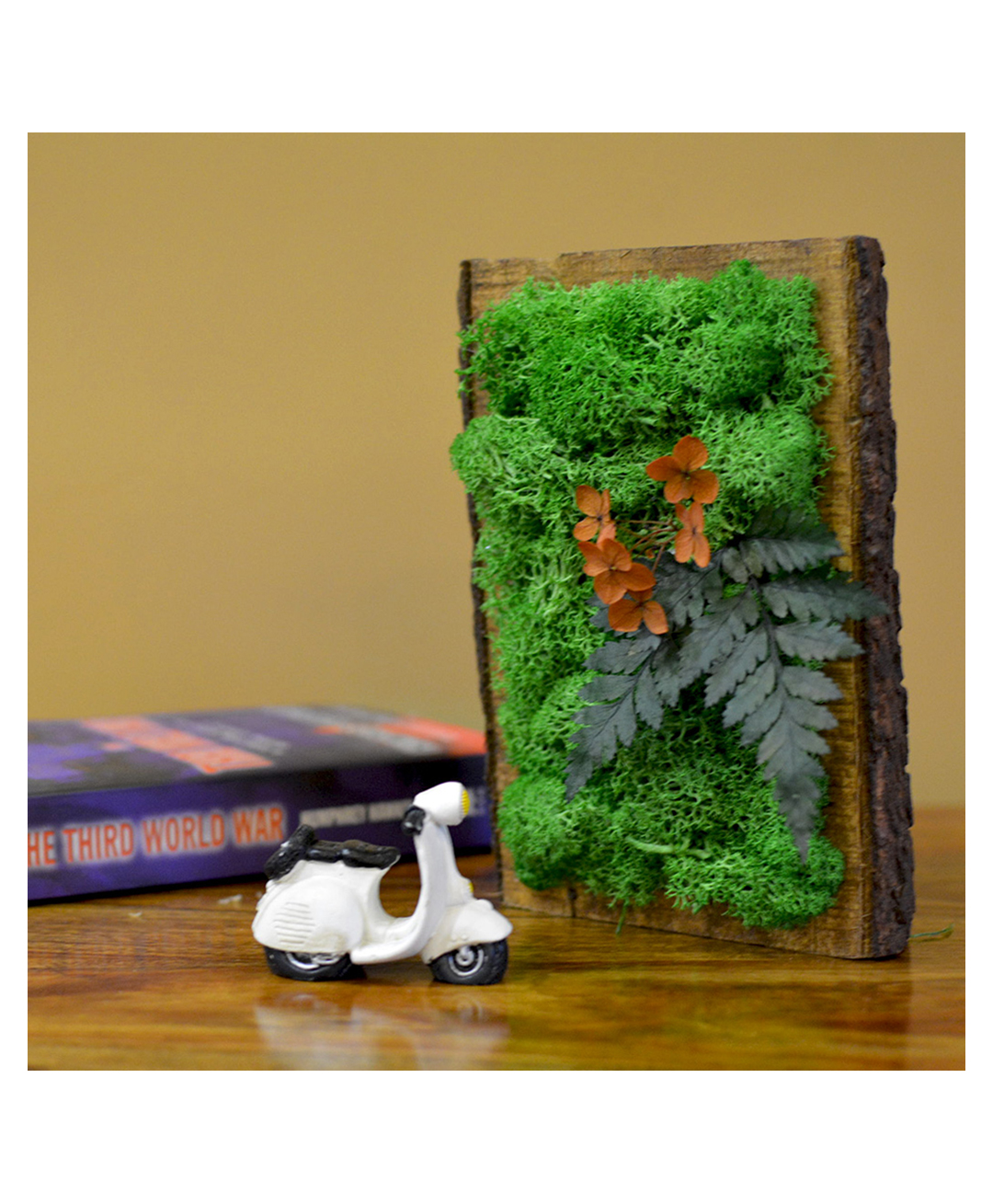 mybageecha The Eternal Summer Tabletop Preserved Moss Frame in Wooden Bark-picture-39
