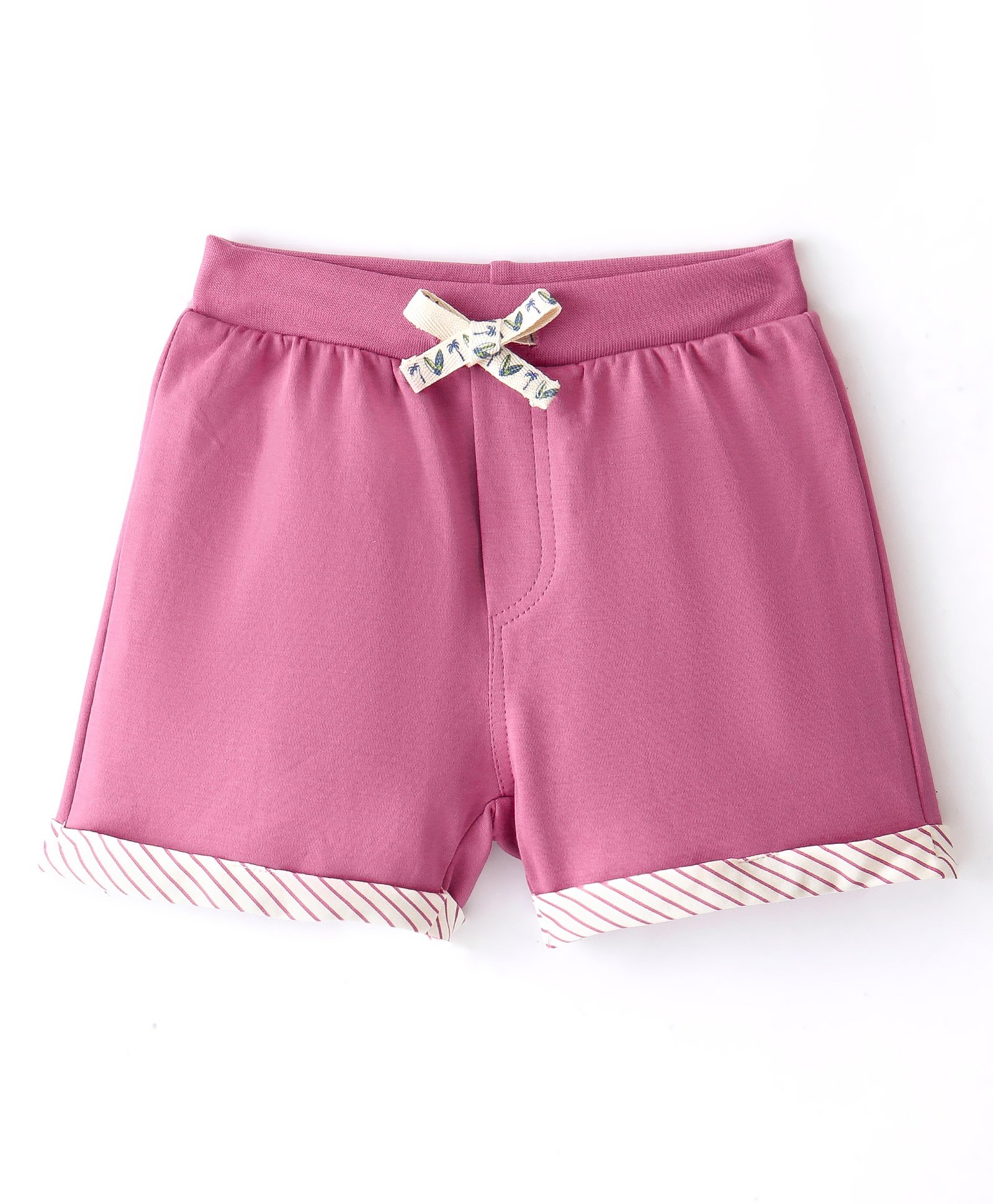 Ollypop Cotton Knee Length Solid Shorts  - Rose Pink-image-6