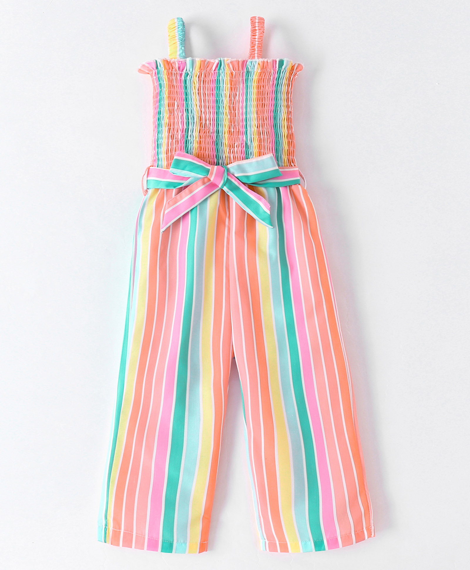 Kookie Kids Singlet Sleeveless Striped Full Length Jumpsuit - Multicolour-picture-21