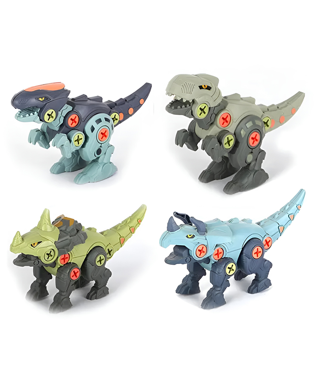 OPINA DIY Dinosaur Toy With Screwdriver Building Learning Unique Dinosaur STEM Toys Pack of 4 (Color And Design May Vary)-image-32