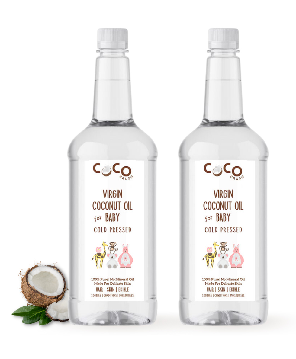 Coco Crush Combo of 2 Virgin Coconut Oil for Baby Massage; Cold Pressed, Pure & Natural Body, Hair Oil  (2*-  1L total)-picture-26