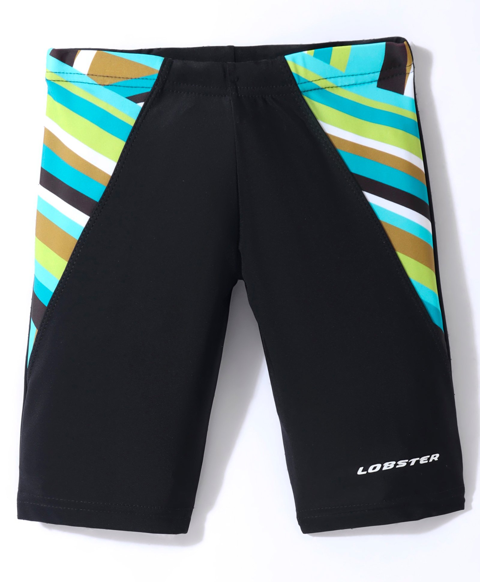 LOBSTER Swimming Jammers with Line & Text Print - Black-image-22