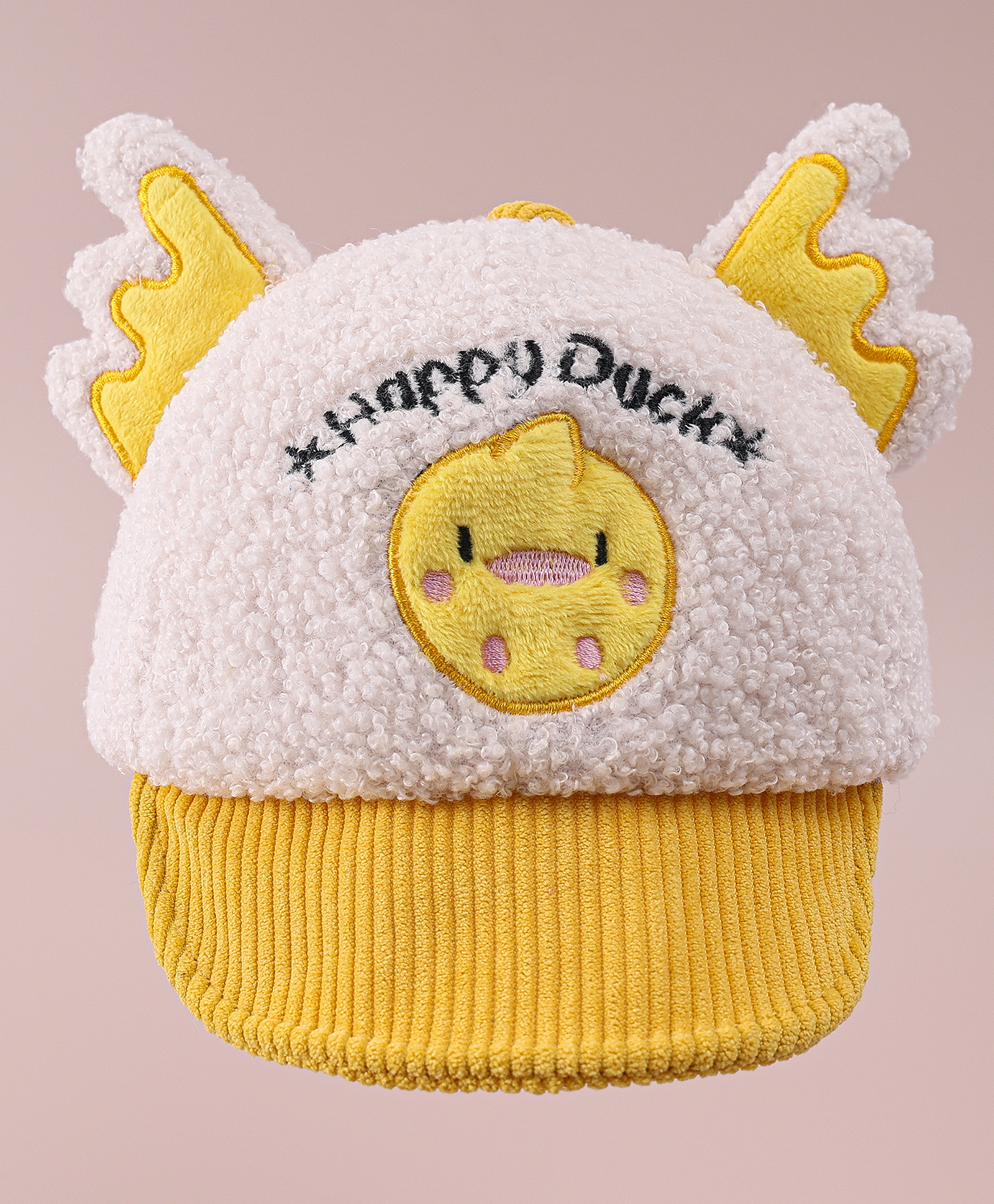 Babyhug Woollen Cap with Duck Embroidery- Yellow-picture-12