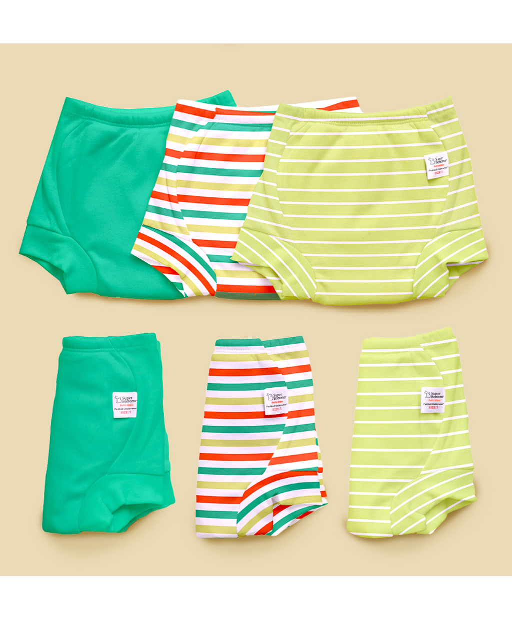 Superbottoms 3 Layers of Cotton Padded Underwear  - Multicolor-image-8
