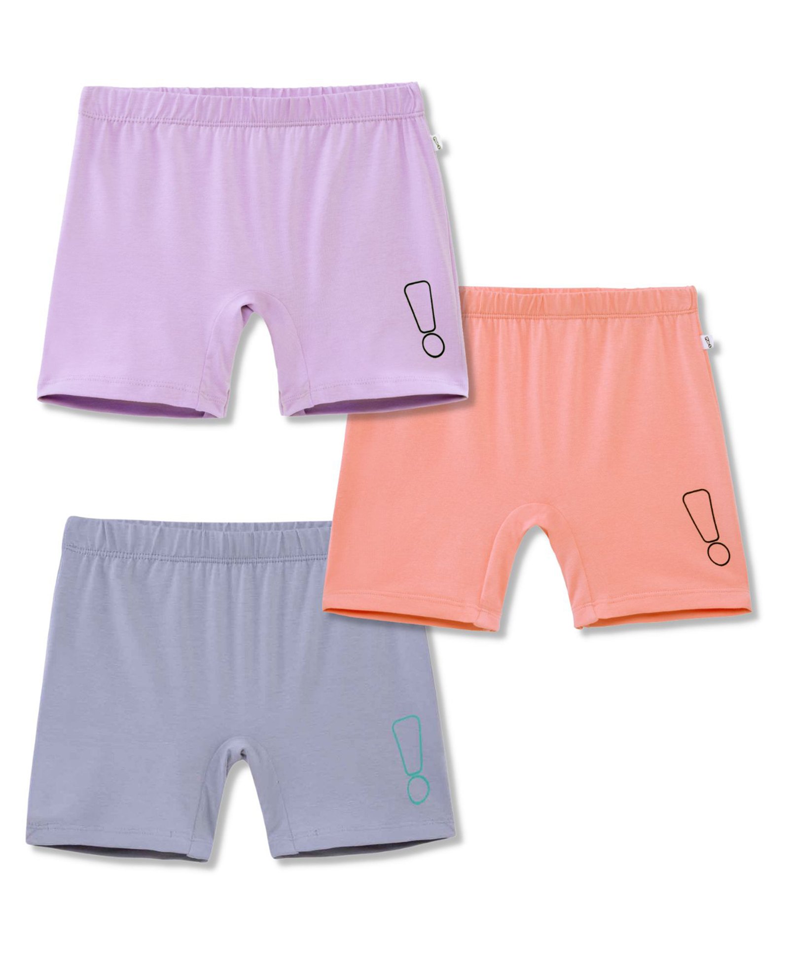 Plan B Pack Of 3 Brand Logo Printed Cycling Shorts - Peach Lavender & Grey-image-48