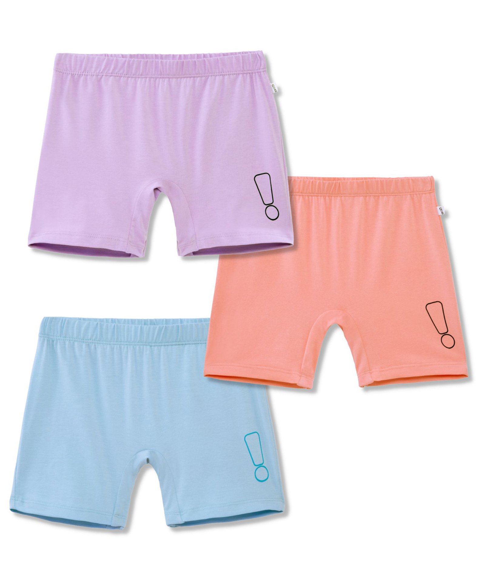 Plan B Pack Of 3 Brand Logo Printed Cycling Shorts - Peach Lavender & Blue-image-26