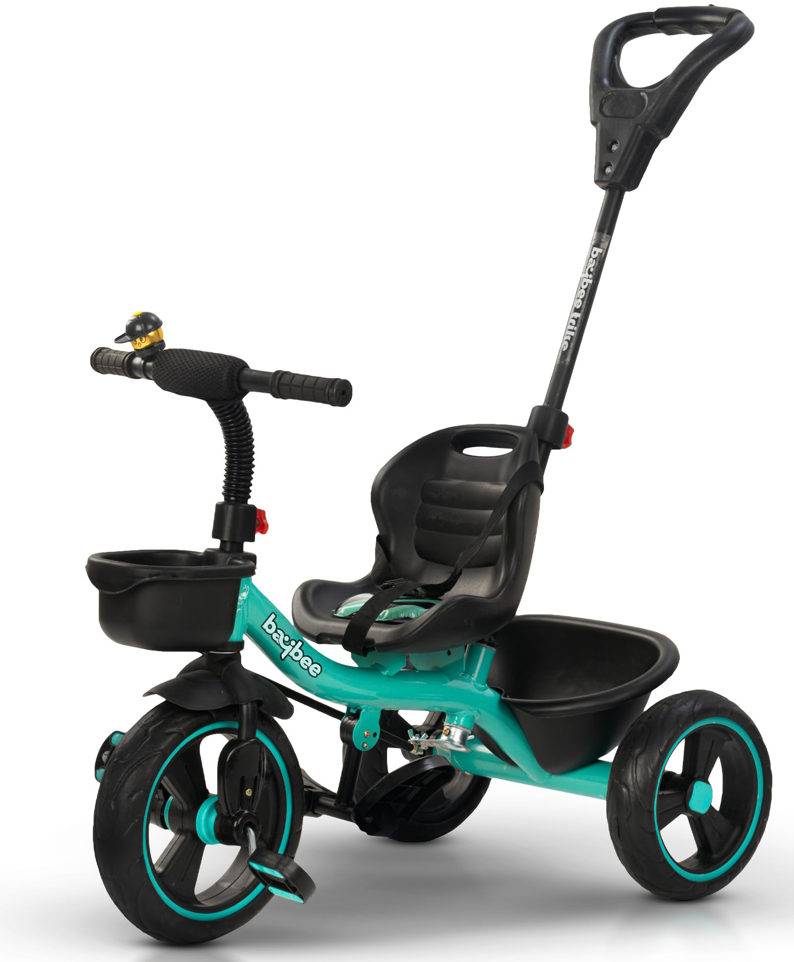 Baybee Trixg Pro 2 in 1 Baby Tricycle for Kids, Smart Plug & Play Kids Cycle with Parental Push Handle, Bell & Storage Baskets (Green)-image-8