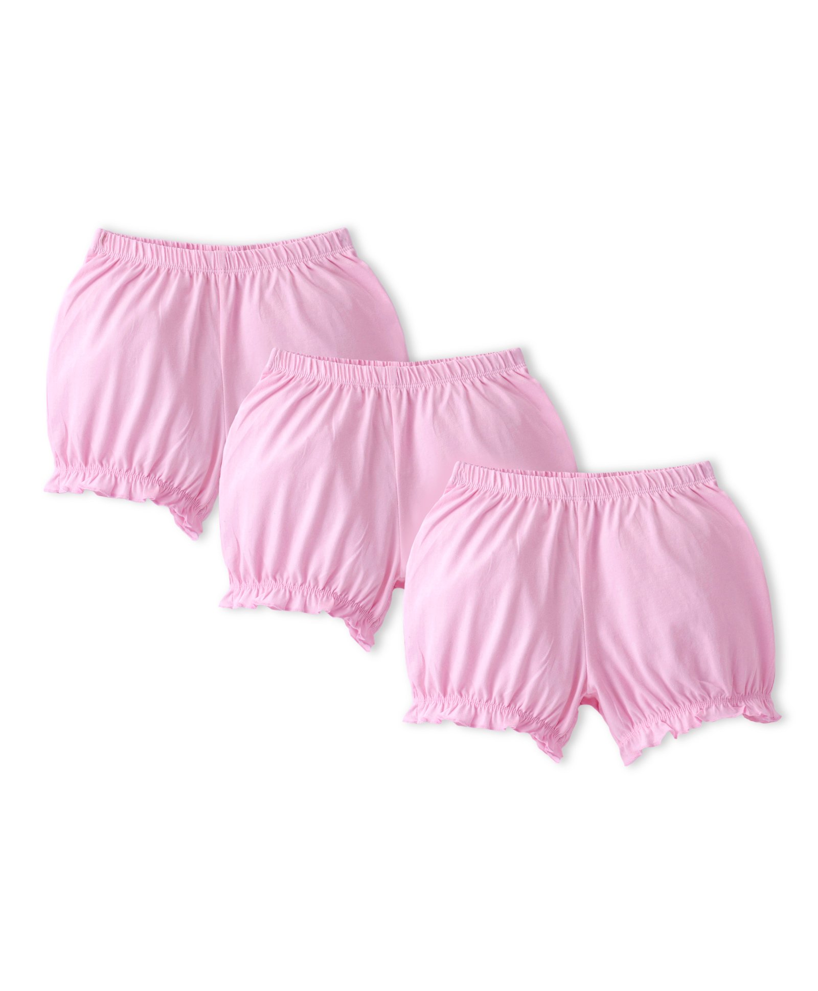 Pine Kids Cotton Lycra Mid Thigh Solid Panties & Bloomers Pack of 3 - Pink-picture-20