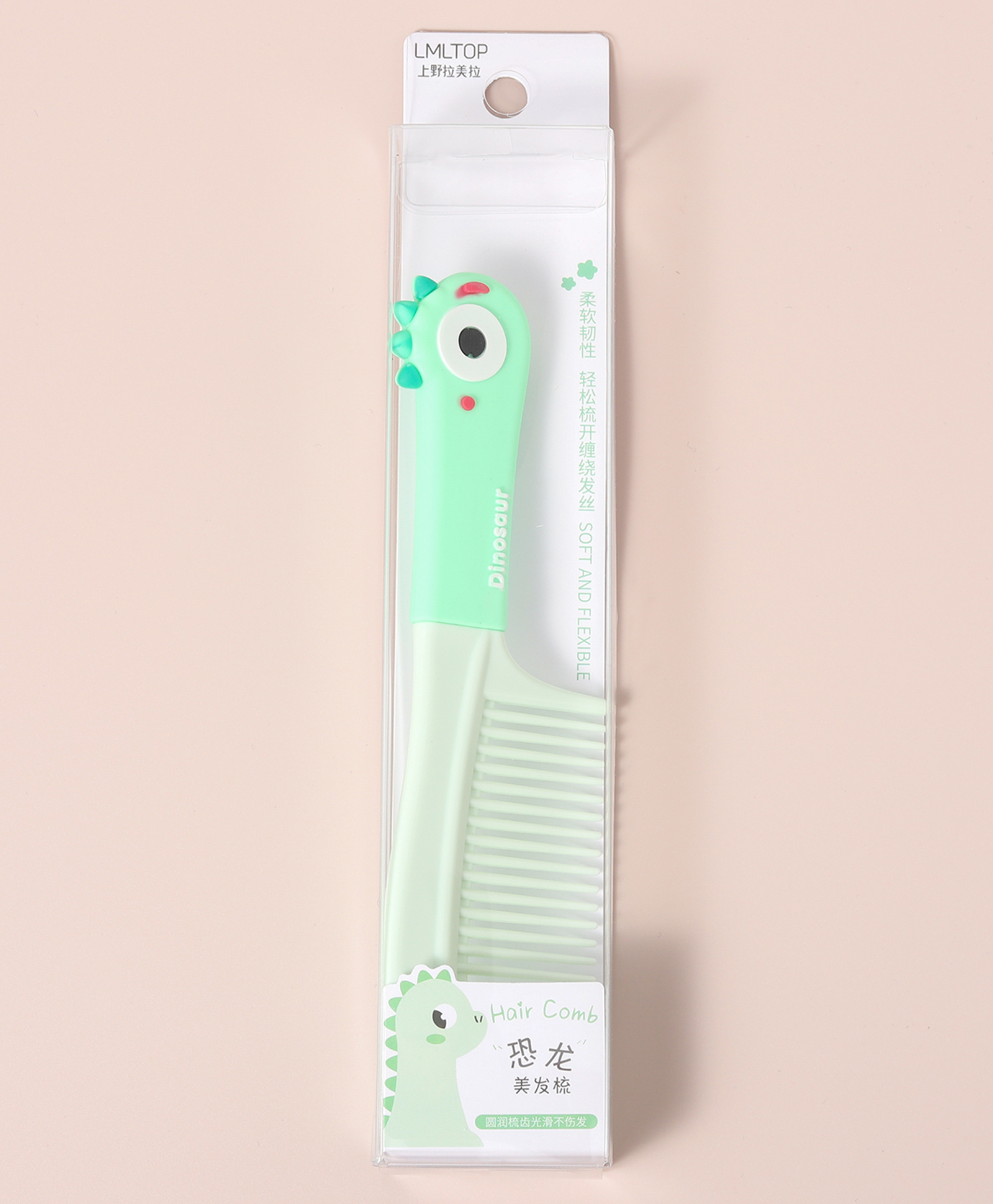 fab n funky Hair Comb with Dino Design - Green-picture-17