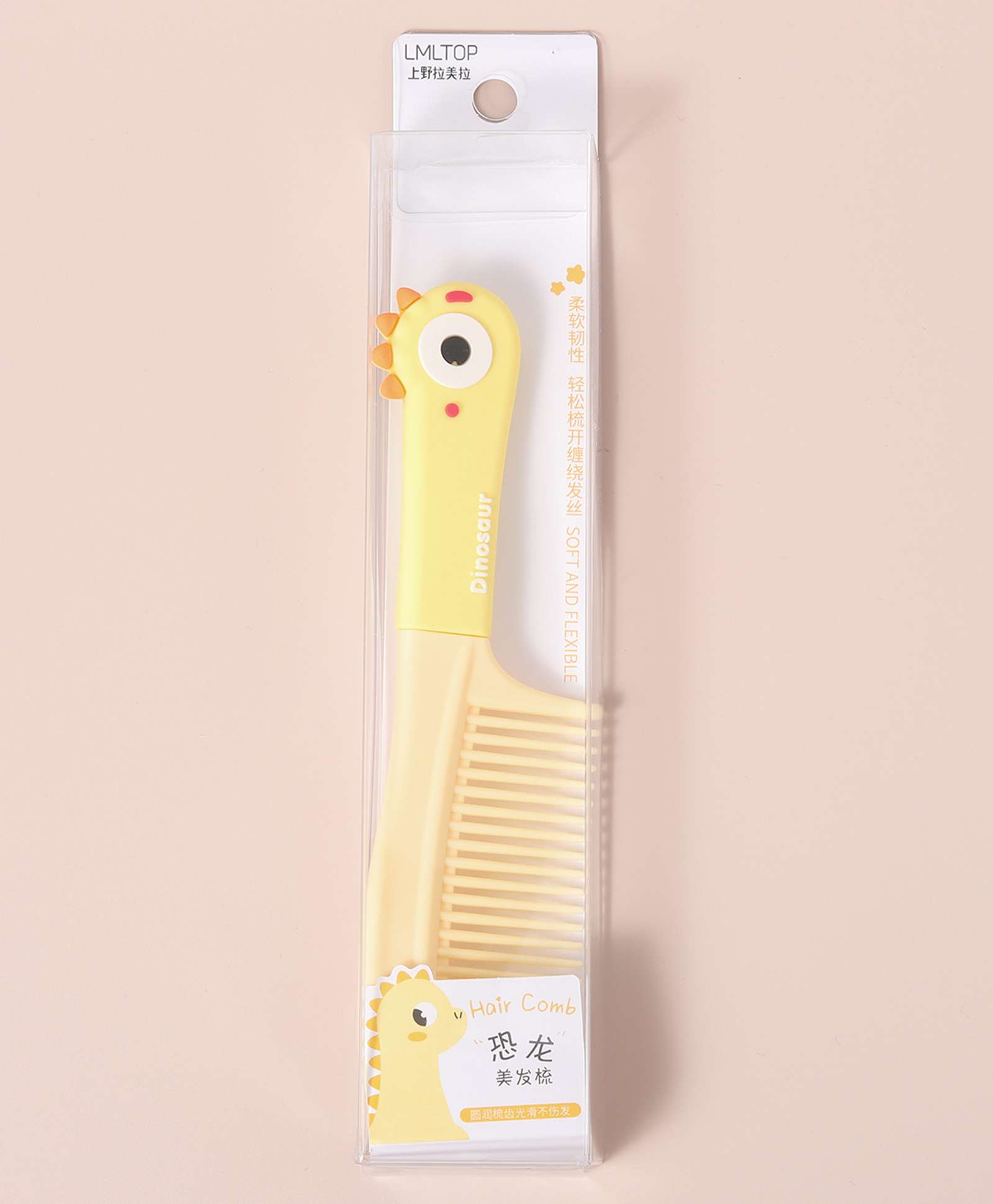 Hair Comb with Dino Design- Yellow-image-19