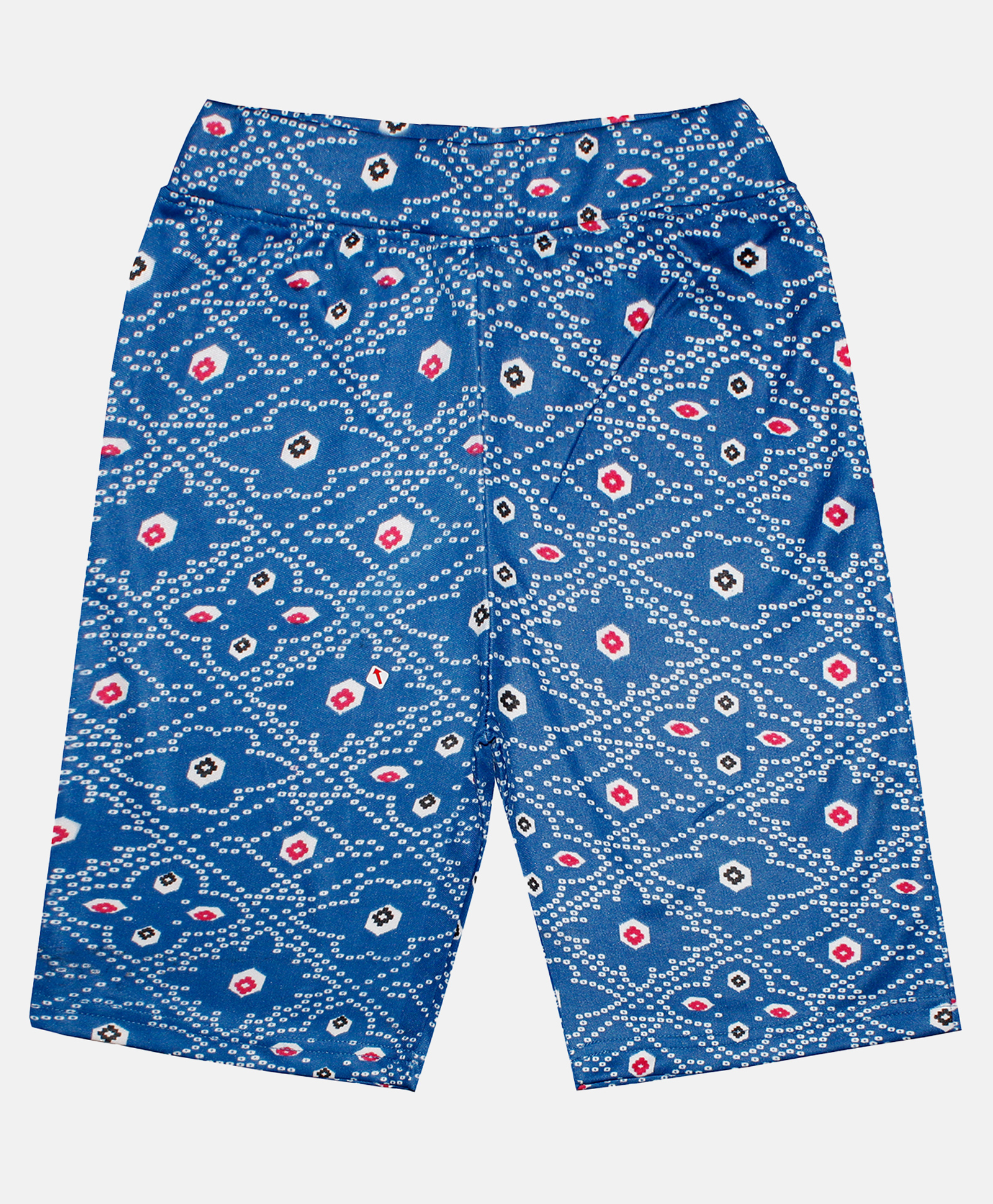 Kiddopanti Bandhej Design Printed Cycling Shorts - Royal Blue-picture-10