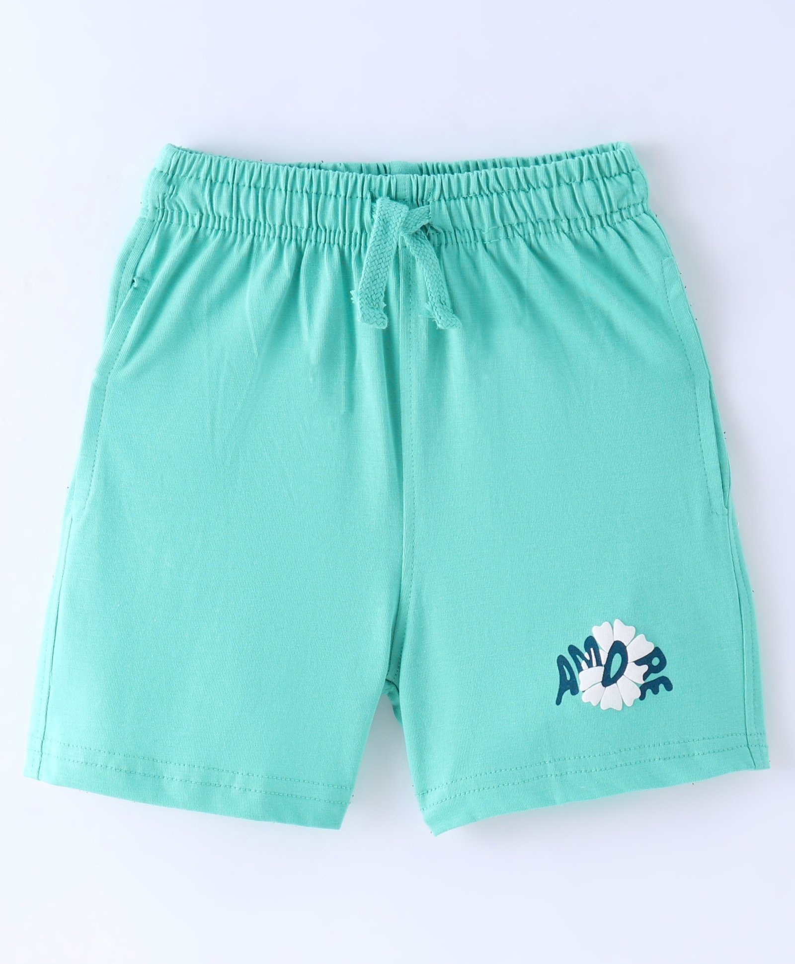 Doreme Single Jersey Knit Shorts With Floral Print - Green-picture-22