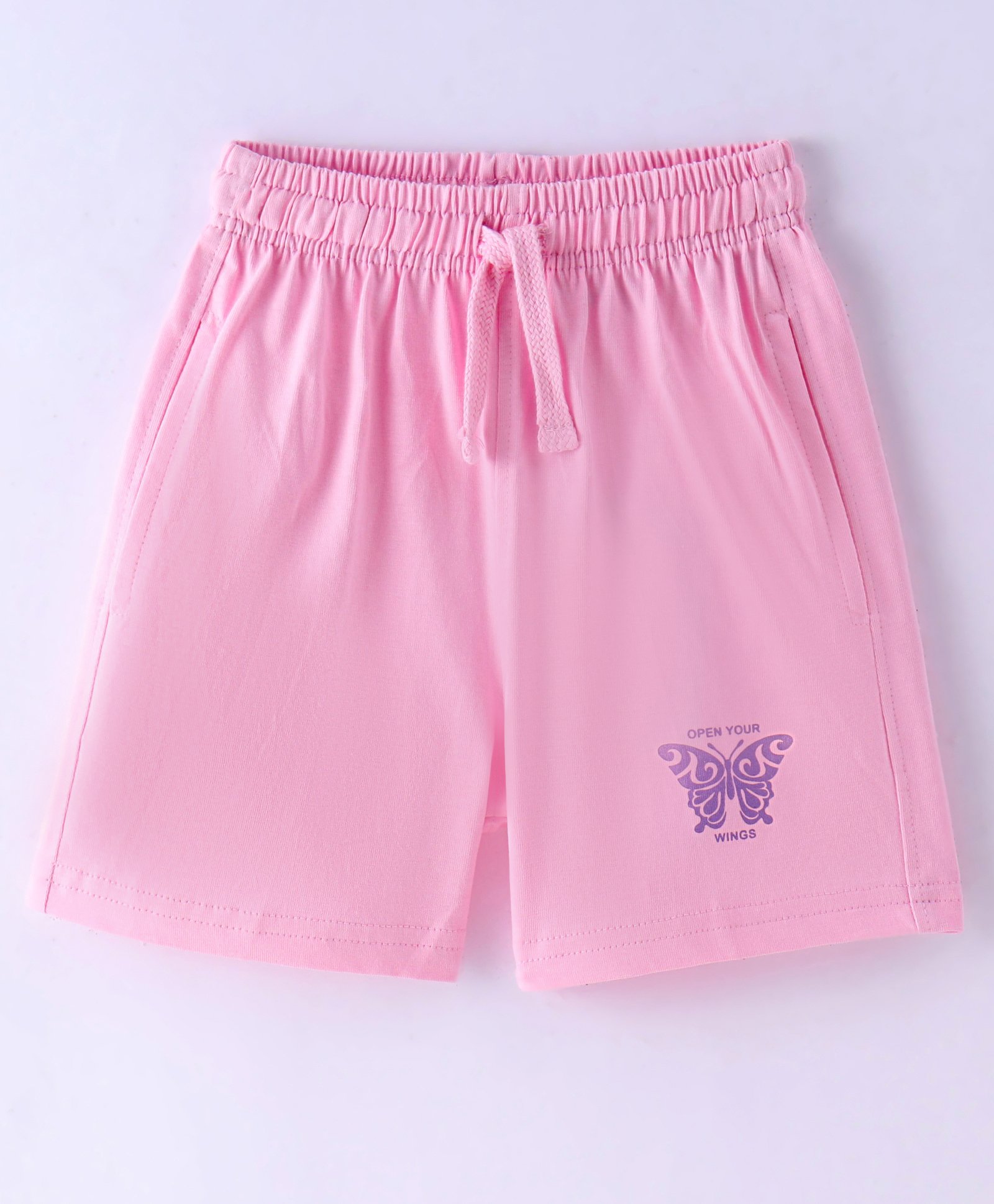Doreme Single Jersey Knit Shorts With Butterfly Print - Pink-picture-15