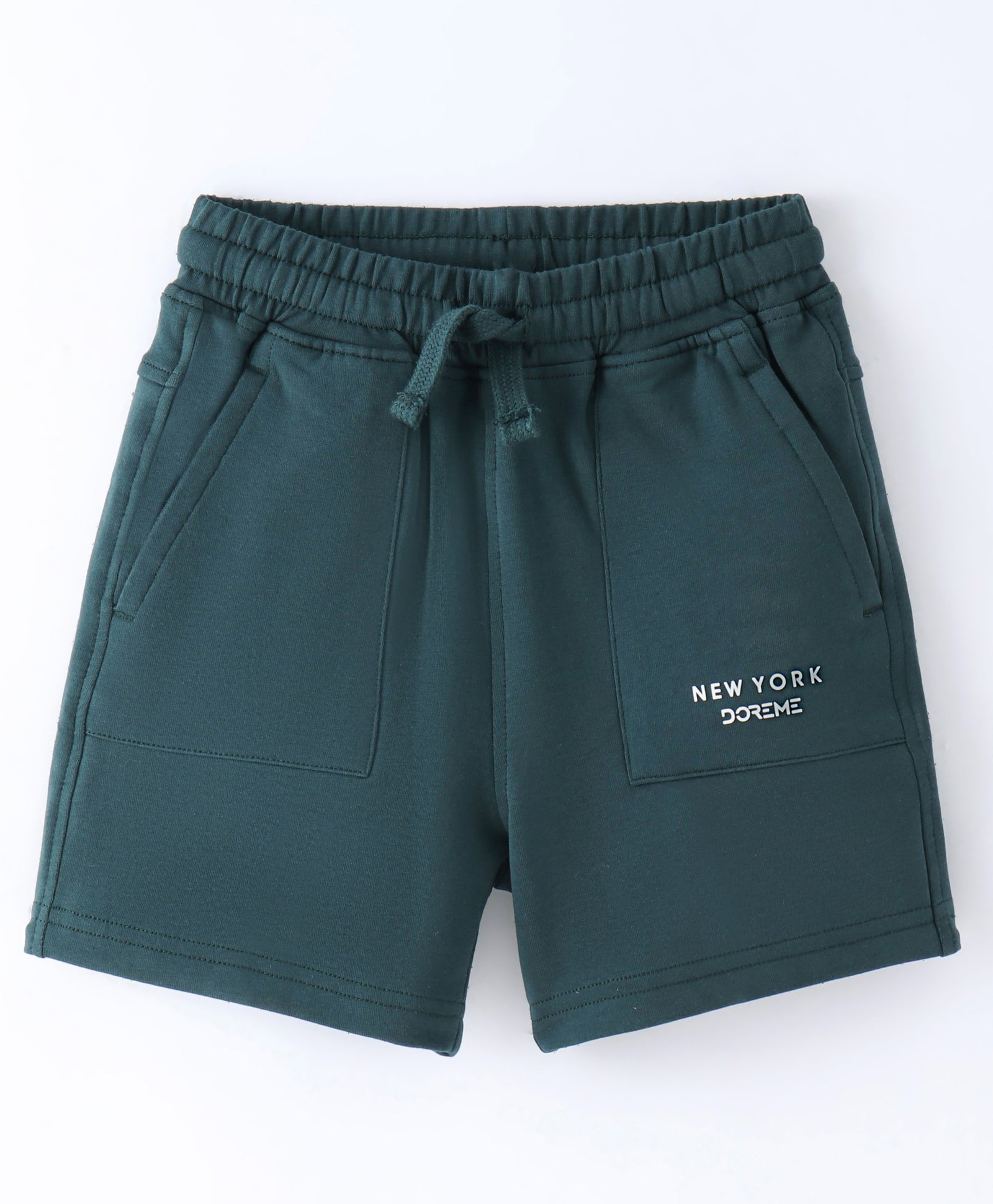 Doreme Single Jersey Knit Shorts With Text Print - Deep Green-picture-16