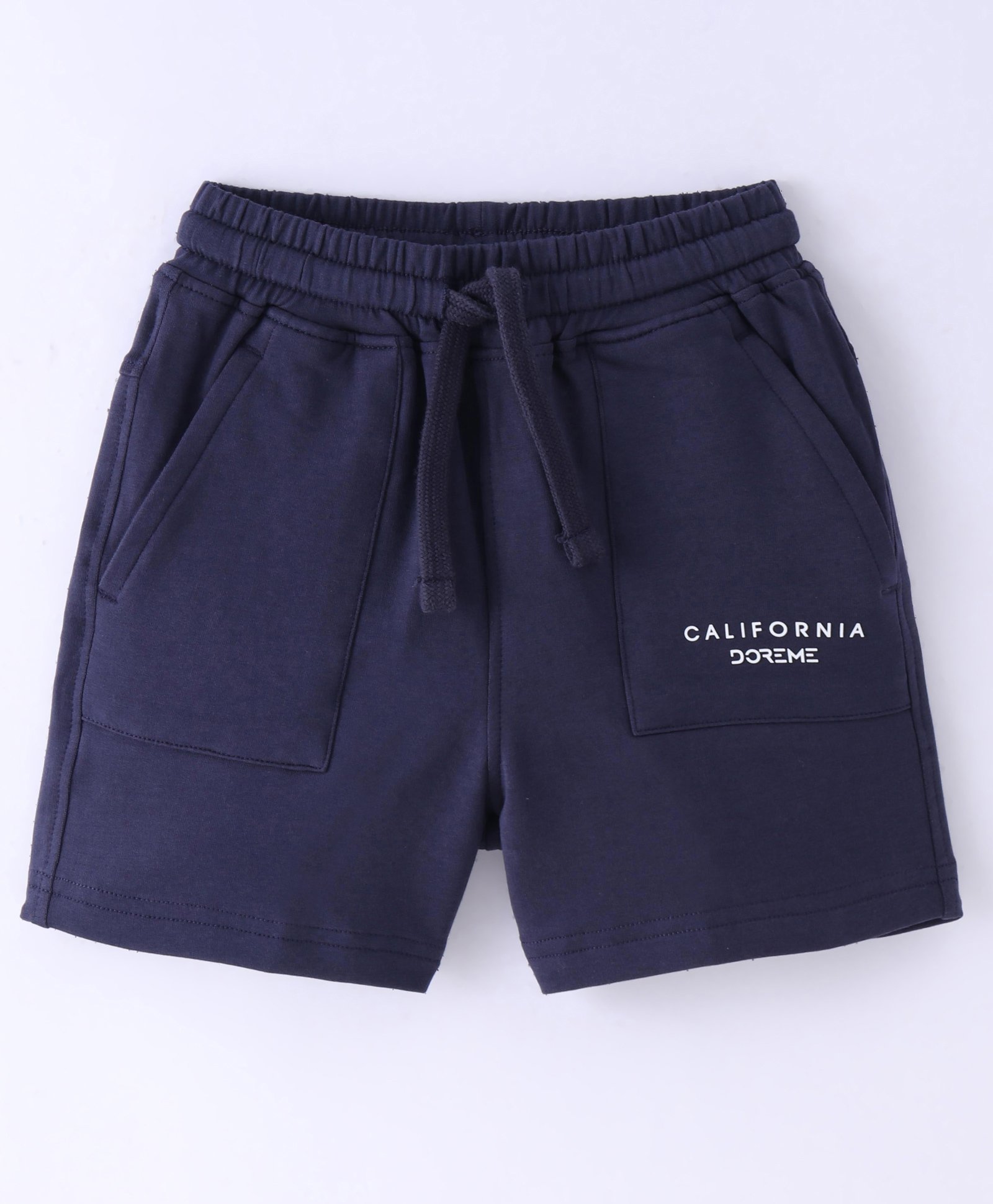 Doreme Single Jersey Knit Shorts With Text Print - Navy Blue-image-22