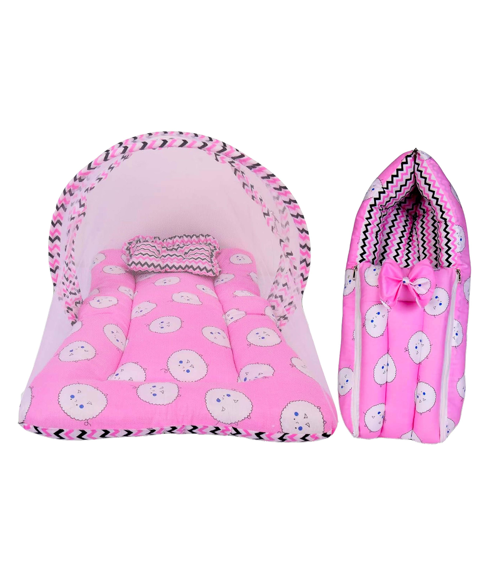 Babytoons Combo of Unisex Baby Sleeping Bag and Baby Sleeping Mattress with Net (Pink, 0-12 Months)-picture-27