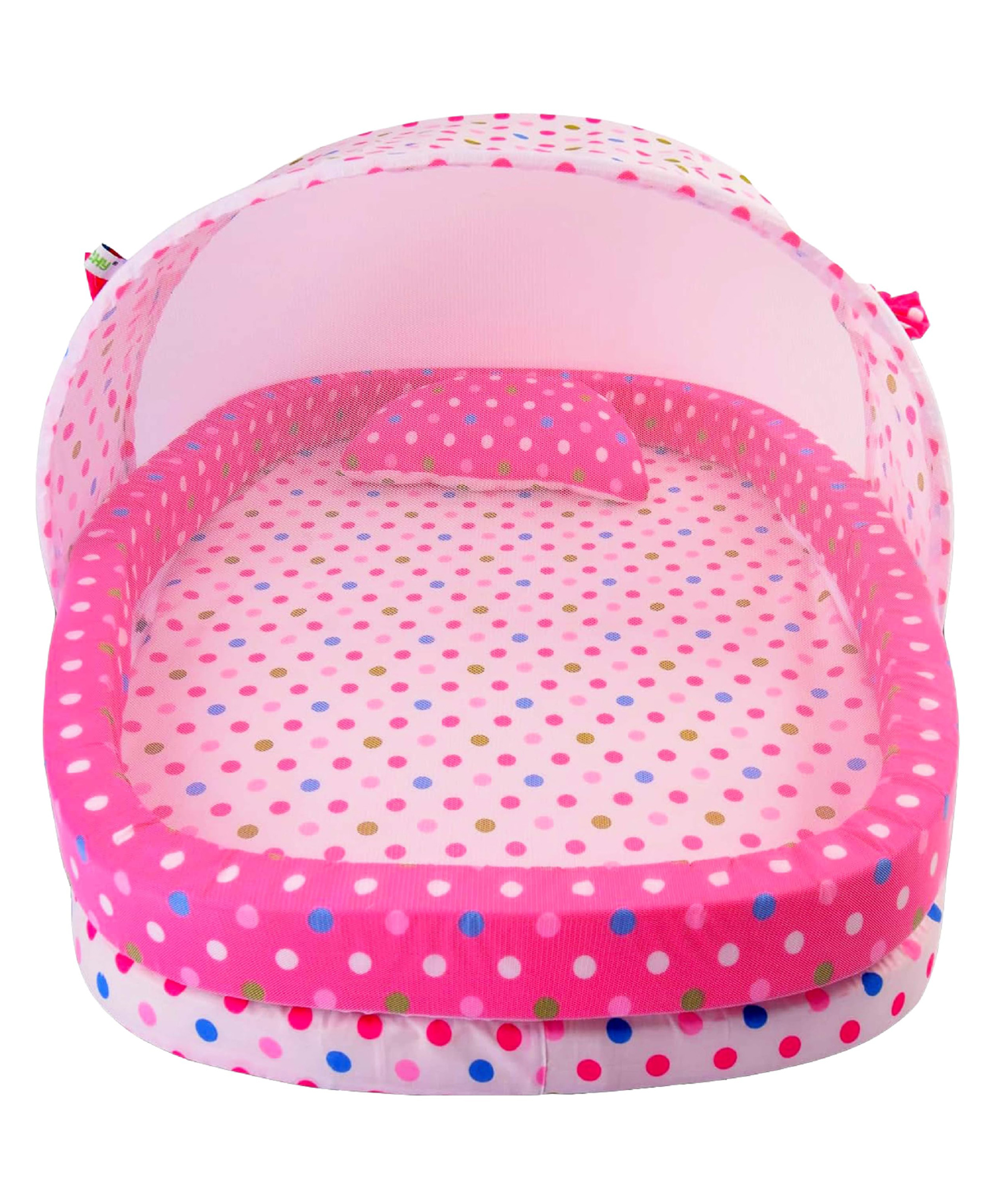 Babytoons Baby Bedding Set Cotton Bed With Mosquito Net And Bumper Guard (0-12 Months) Pink-picture-25