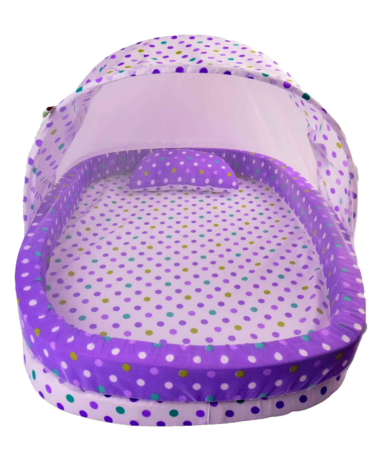 Babytoons Baby Bedding Set Cotton Bed With Mosquito Net And Bumper Guard (0-12 Months) Purple-picture-29