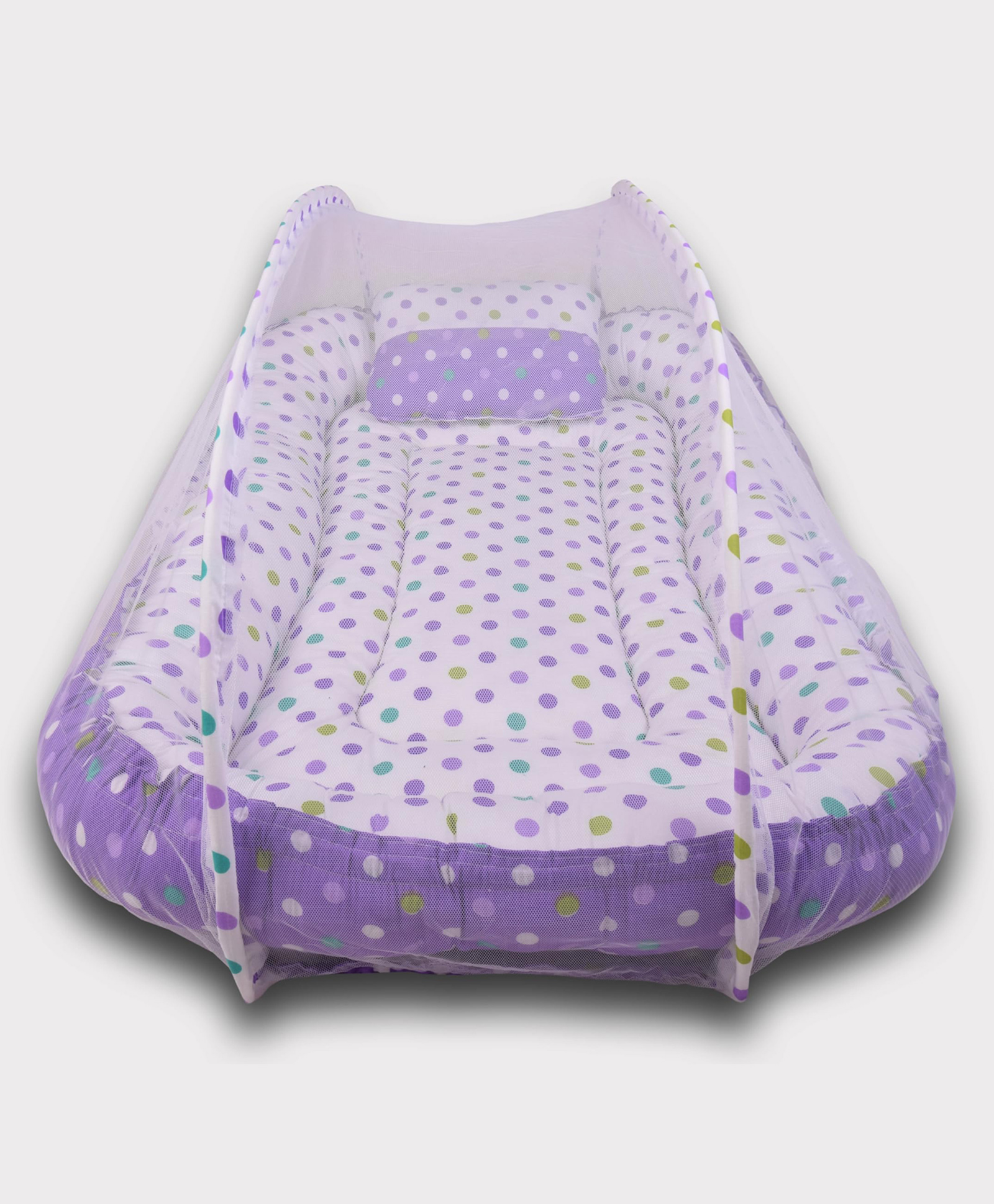 Babytoons Baby Bedding Set For New Born Bed Mattress With Mosquito Net & Neck Pillow Sleeping Nest Travel Bed For Baby Infant Toddler (0-12 Months) Purple-picture-31