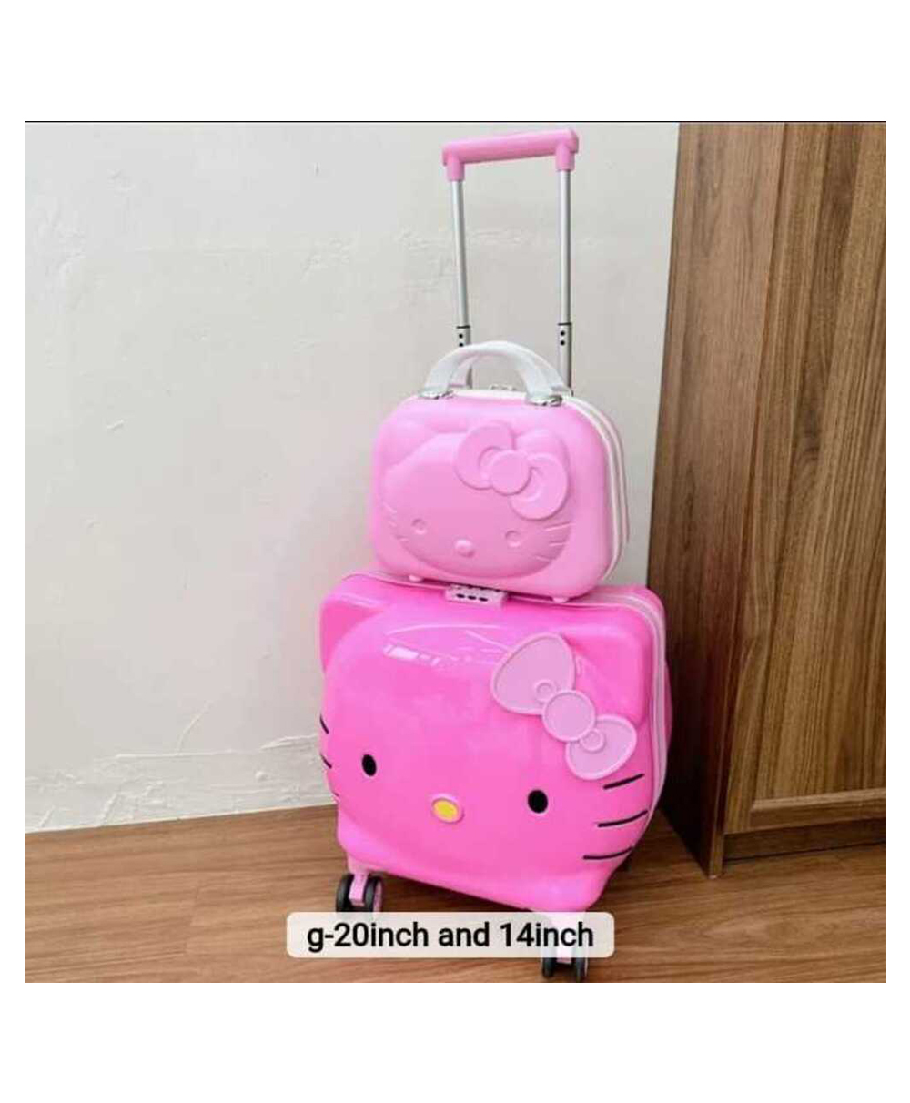 Navrangi Hello Kitty Trolley Bags - 20 Inches Luggage & 14 Inches vanity bag-image-1
