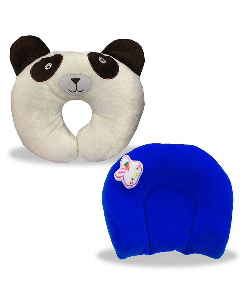 Chinmay Kids Mustard Seeds, Polyester Fibre Animals Baby Pillow Pack of 2 White, Blue-image-34