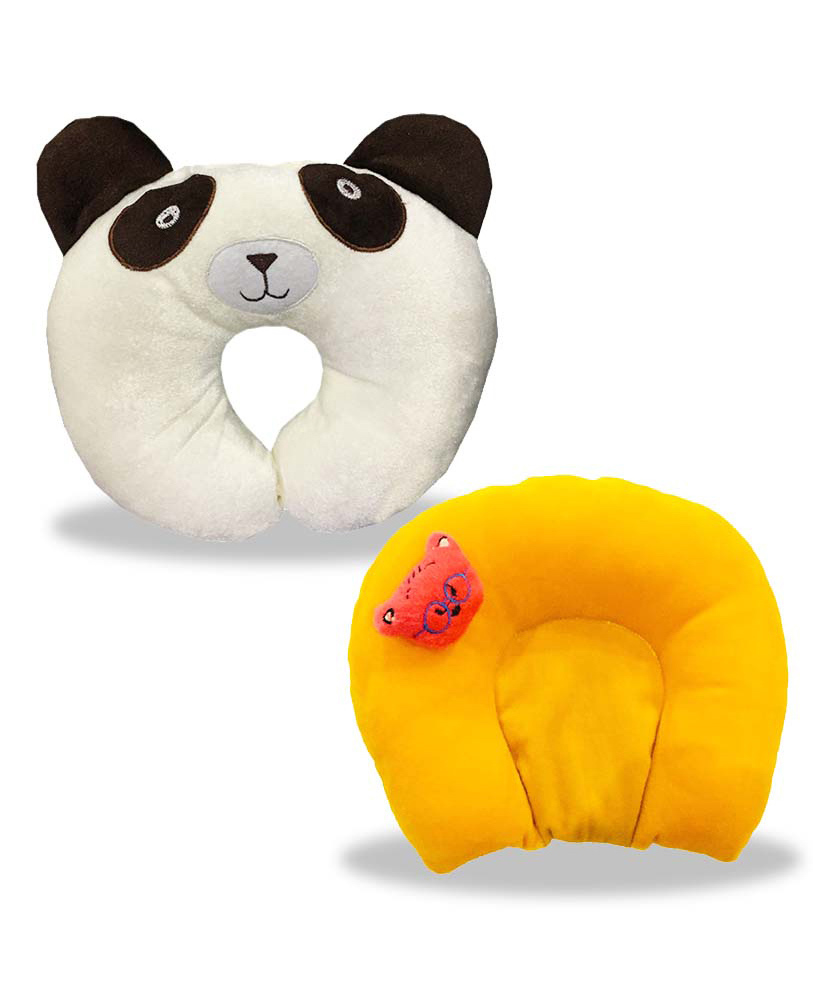 Chinmay Kids Mustard Seeds, Polyester Fibre Animals Baby Pillow Pack of 2 White, Yellow-image-40