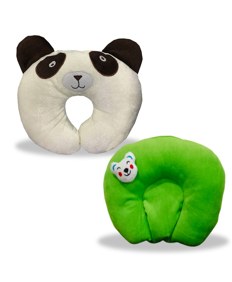 Chinmay Kids Mustard Seeds, Polyester Fibre Animals Baby Pillow Pack of 2 White, Green-image-18
