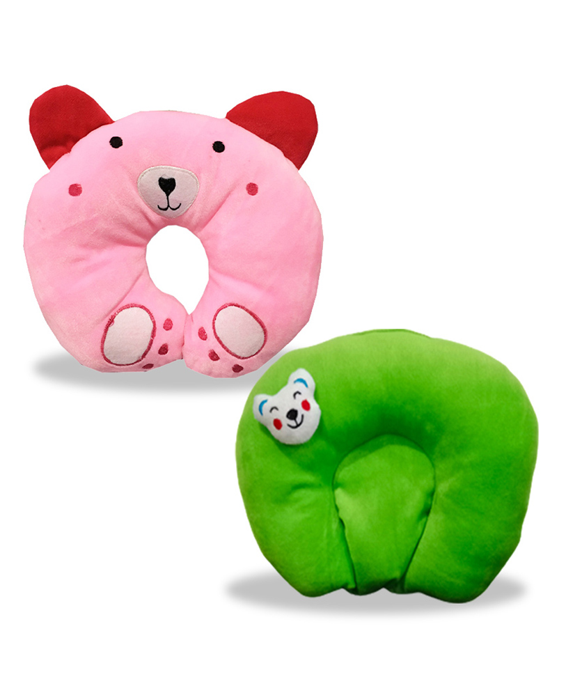 Chinmay Kids Mustard Seeds, Polyester Fibre Animals Baby Pillow Pack of 2 Pink, Green-image-44