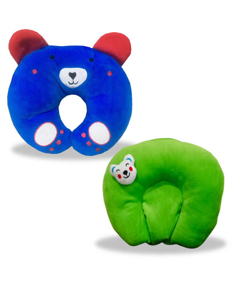 Chinmay Kids Mustard Seeds, Polyester Fibre Animals Baby Pillow Pack of 2 Blue, Green-image-32
