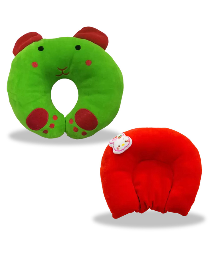 Chinmay Kids Mustard Seeds, Polyester Fibre Animals Baby Pillow Pack of 2 Green, Green-image-47