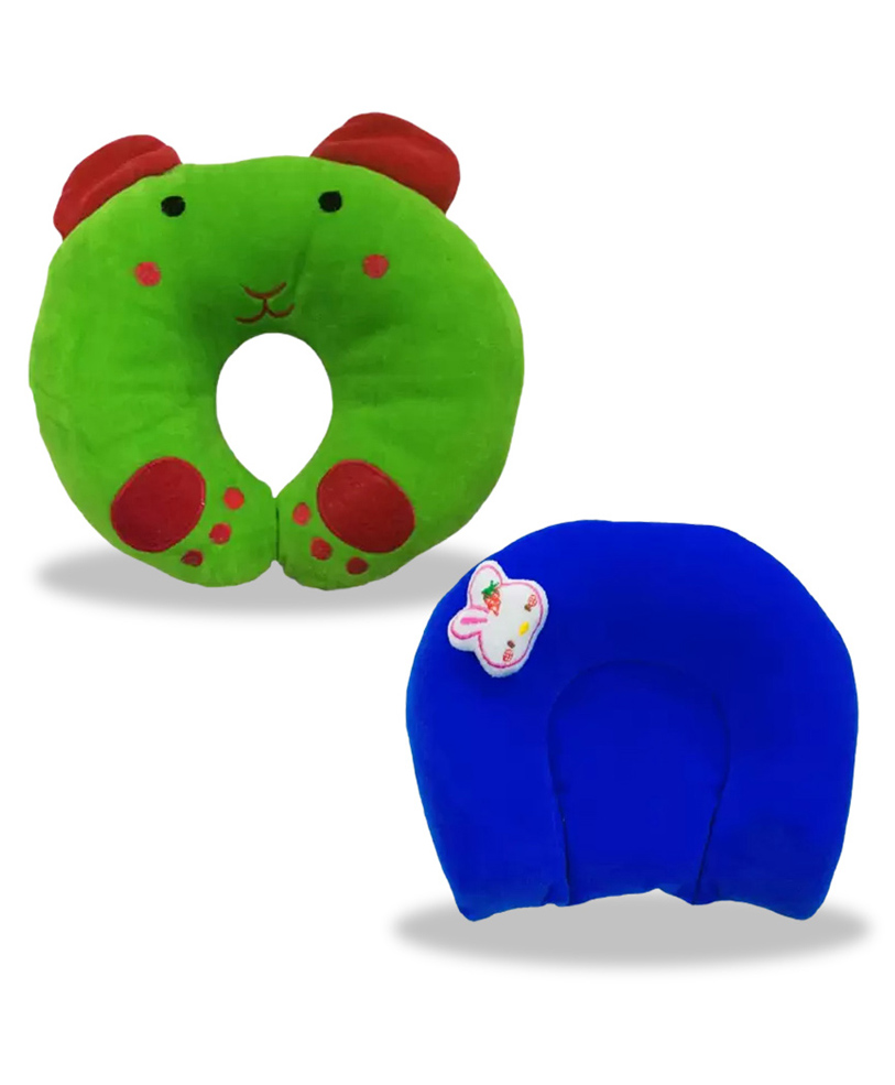 Chinmay Kids Mustard Seeds, Polyester Fibre Animals Baby Pillow Pack of 2 Green, Blue-image-30