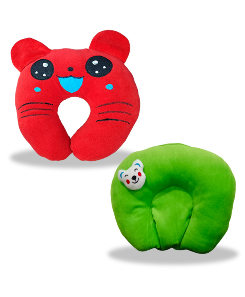 Chinmay Kids Mustard Seeds, Polyester Fibre Animals Baby Pillow Pack of 2 New Red, Green-image-25