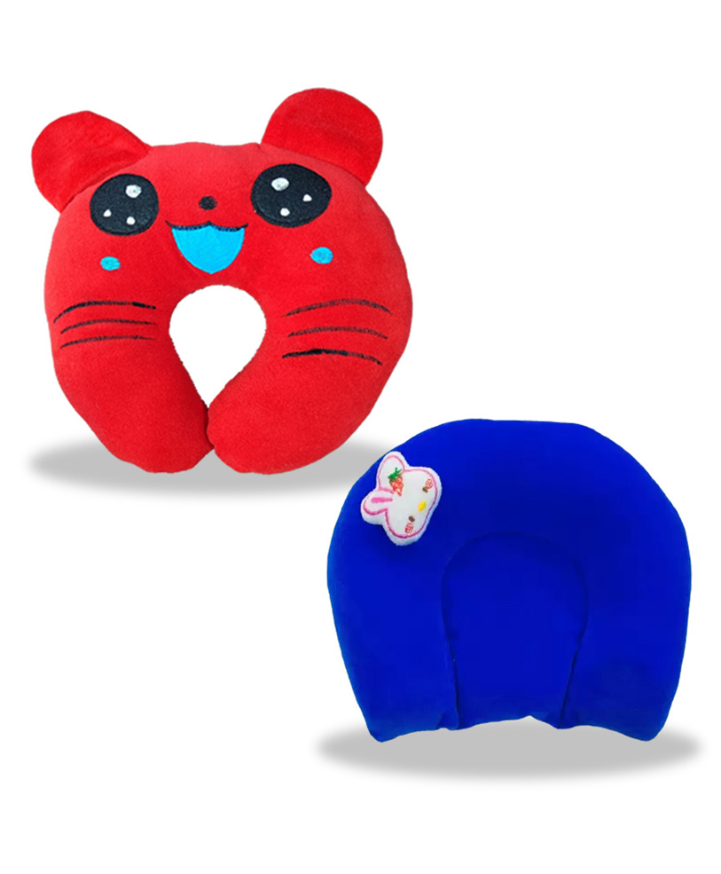 Chinmay Kids Mustard Seeds, Polyester Fibre Animals Baby Pillow Pack of 2 New Red, Blue-image-33