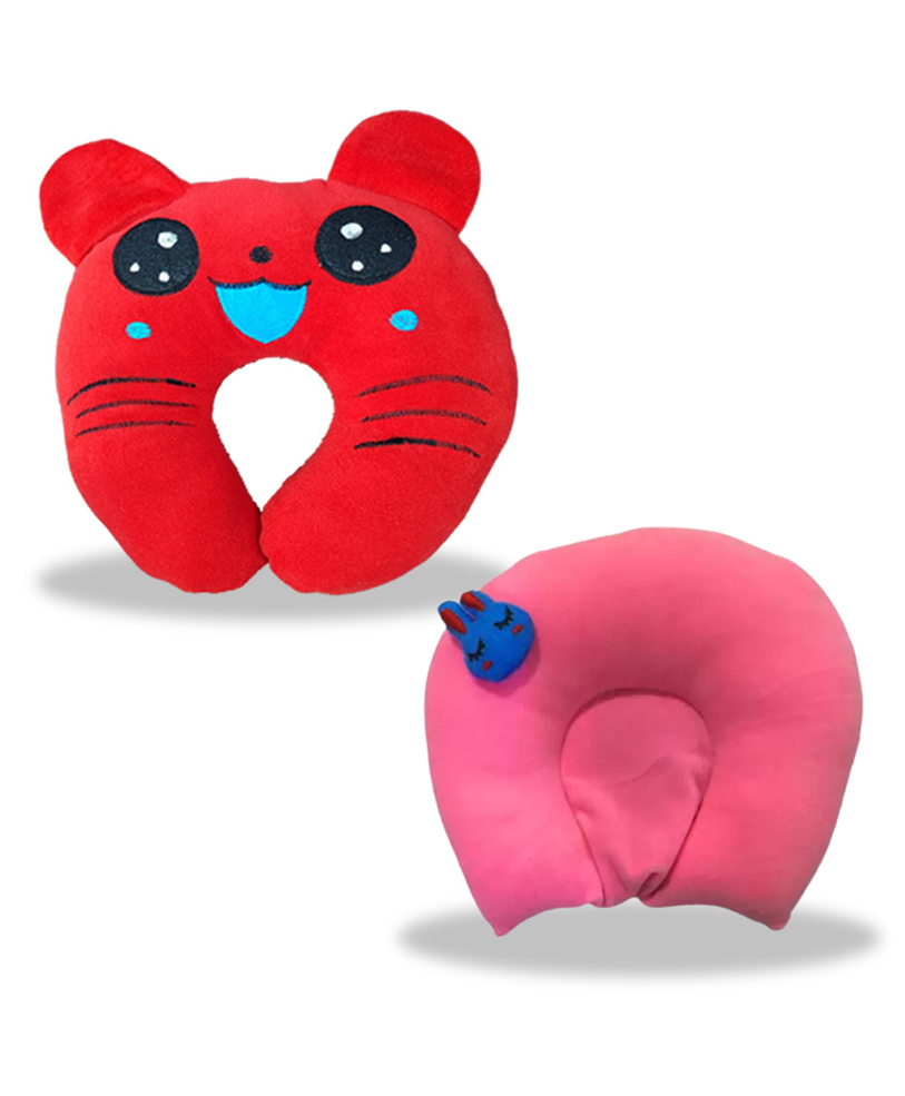 Chinmay Kids Mustard Seeds, Polyester Fibre Animals Baby Pillow Pack of 2 New Red, Pink-image-31