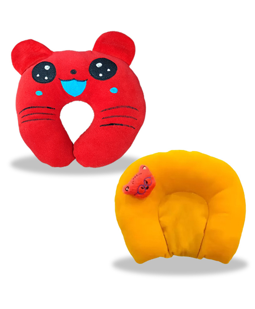 Chinmay Kids Mustard Seeds, Polyester Fibre Animals Baby Pillow Pack of 2 New Red, Yellow-image-38