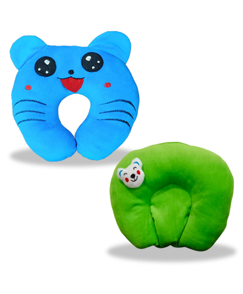 Chinmay Kids Mustard Seeds, Polyester Fibre Animals Baby Pillow Pack of 2 New Sky Blue, Green-image-35