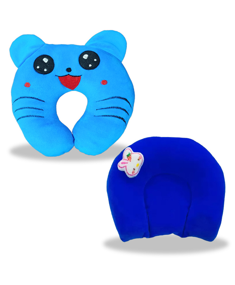 Chinmay Kids Mustard Seeds, Polyester Fibre Animals Baby Pillow Pack of 2 New Sky Blue, Blue-image-36