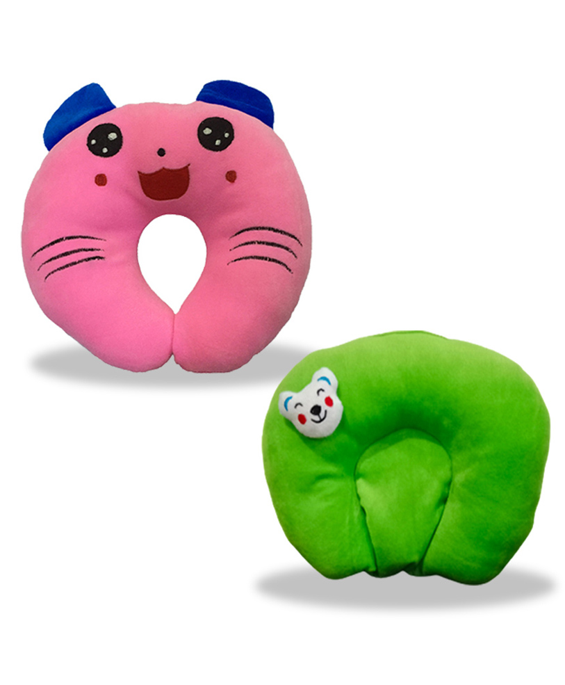 Chinmay Kids Mustard Seeds, Polyester Fibre Animals Baby Pillow Pack of 2 New Pink, Green-image-49