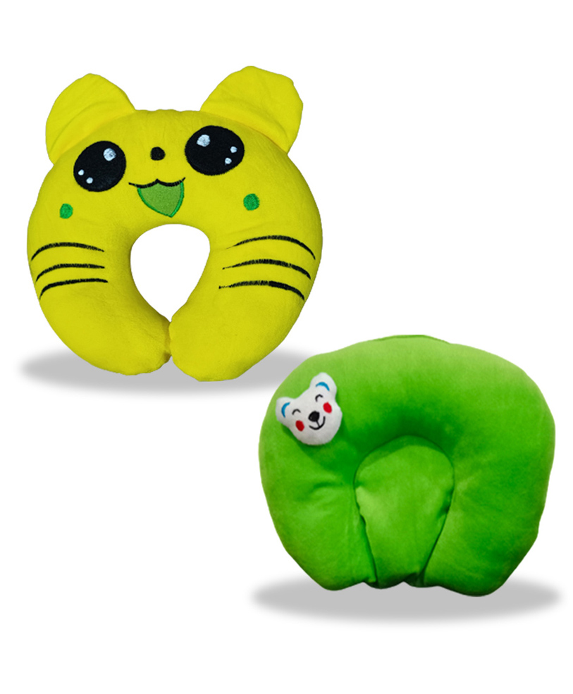 Chinmay Kids Mustard Seeds, Polyester Fibre Animals Baby Pillow Pack of 2 New Yellow, Green-image-28