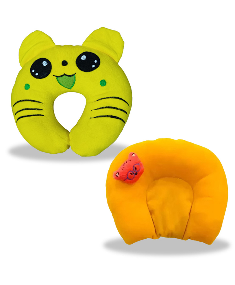 Chinmay Kids Mustard Seeds, Polyester Fibre Animals Baby Pillow Pack of 2 New Yellow, Yellow-image-20