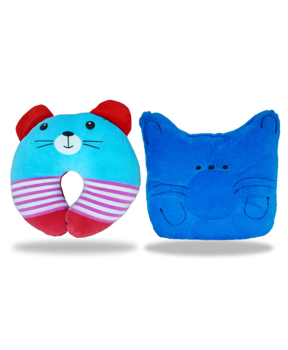 Chinmay Kids Polyester Fibre Toons & Characters Baby Pillow Pack of 2  (Sky Blue & Blue)-image-43