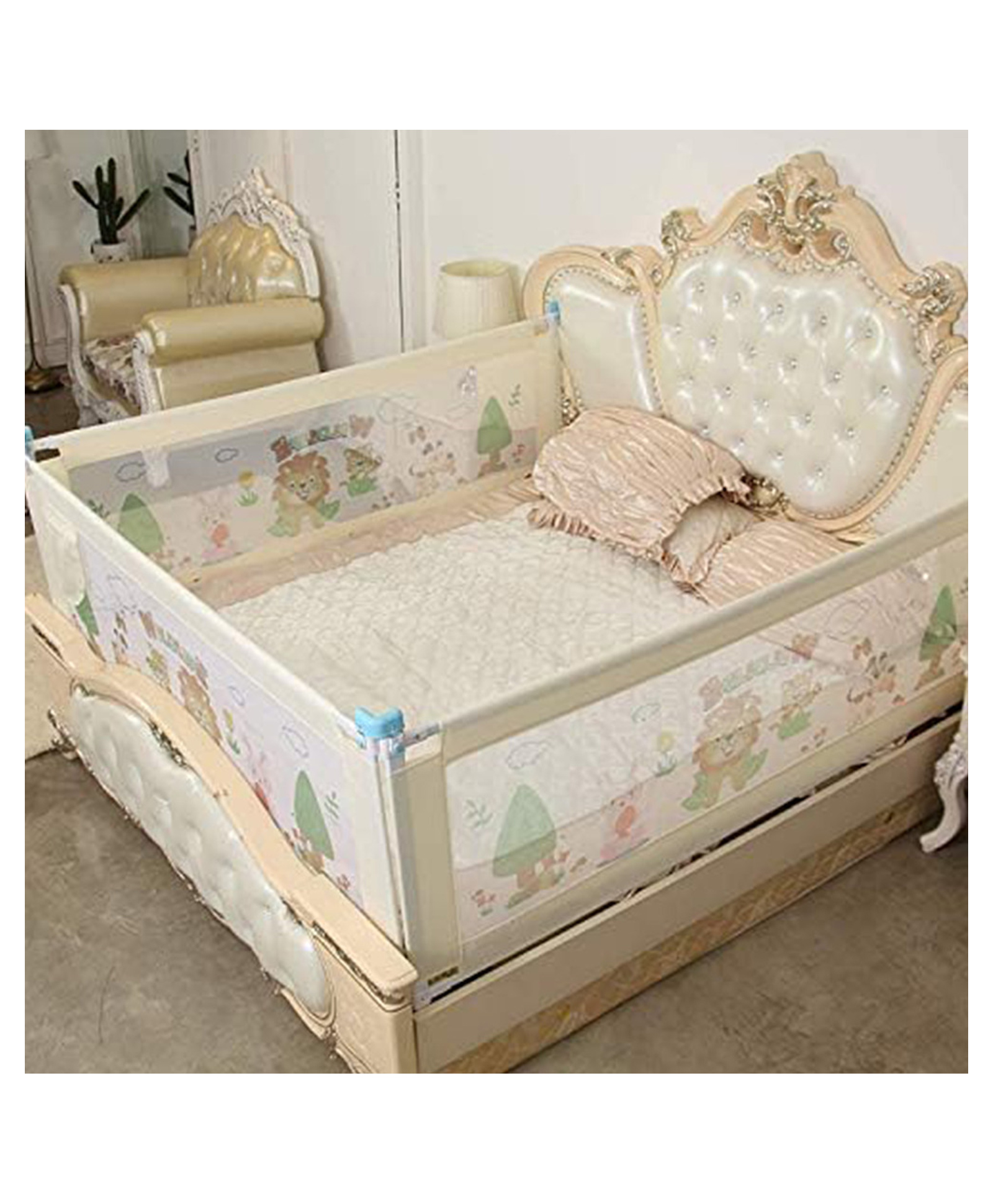 Safe-O-Kid Designer Bed Rail Guard Pack of 3, Beige-picture-49