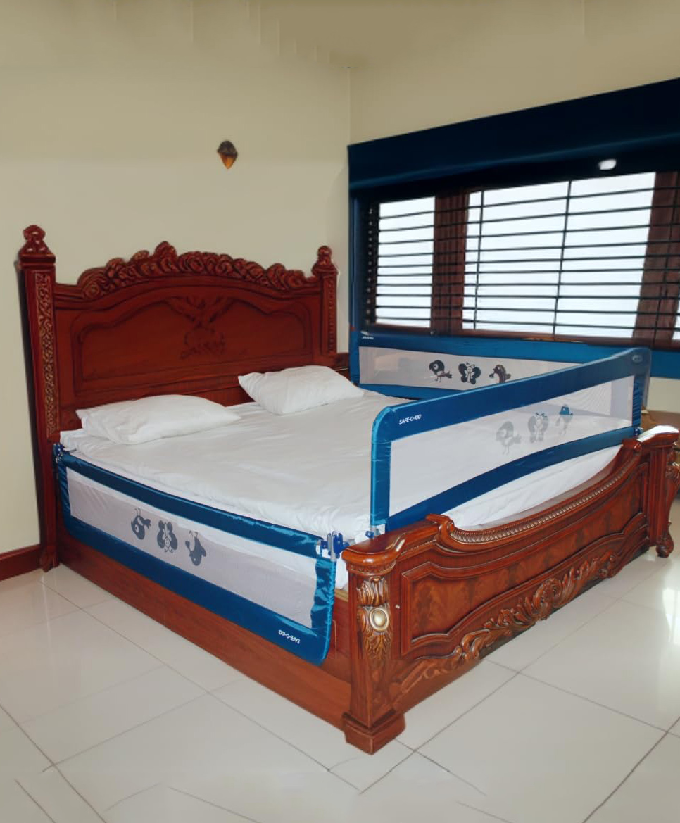 Safe-O-Kid Fully Foldable Bed Rail Guard, Pack of 3 - Blue-picture-18